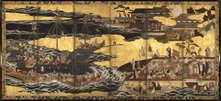 Detail of The Black Ship (kurofune) on Arrival of the "Southern Barbarians"