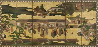 Southern Barbarians in Japan, right-hand folding screen