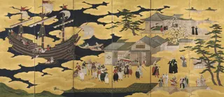 Nanban byōbu, right-hand folding screen
